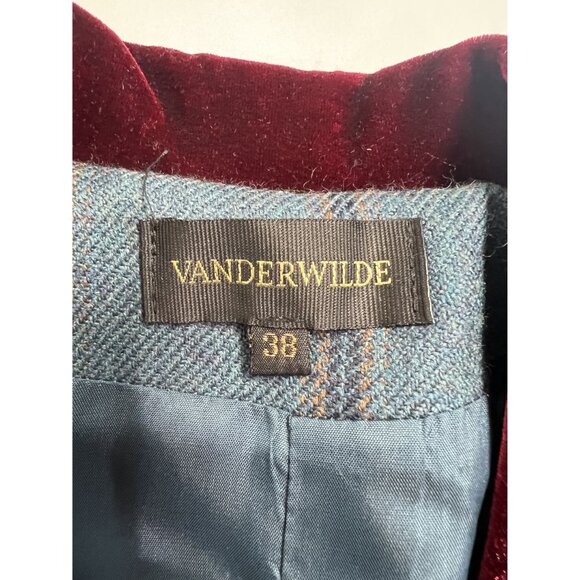 Vanderwilde Valerie Check Jacket in Blue - Picture 4 of 5